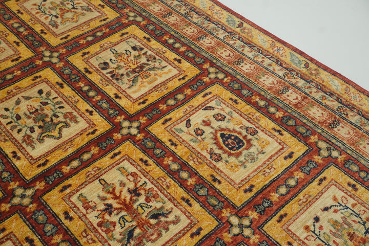 5x7 Red Bakhtiar Afghan Hand-Knotted Oriental Rug - Yildiz Rugs
