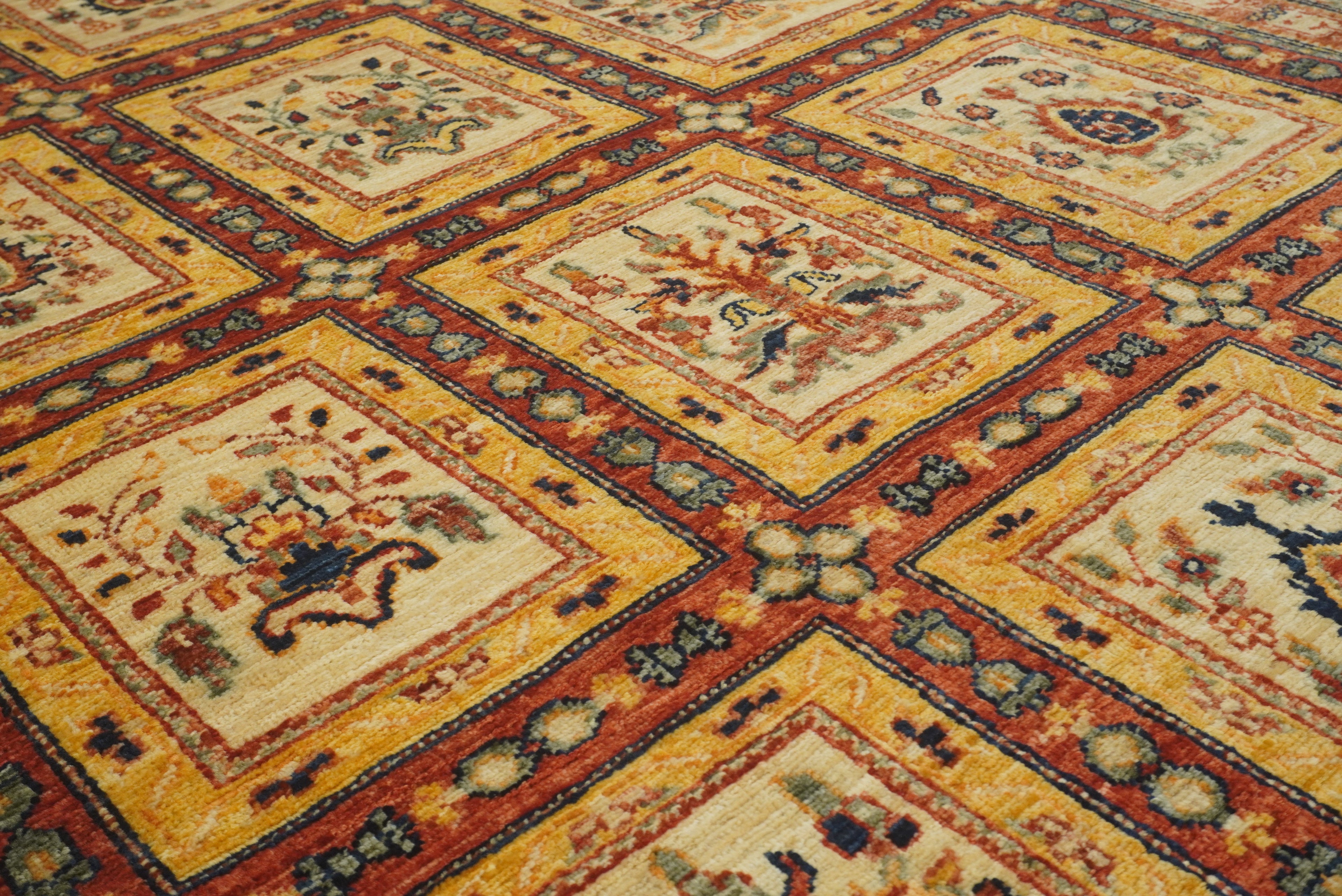 5x7 Red Bakhtiar Afghan Hand-Knotted Oriental Rug - Yildiz Rugs