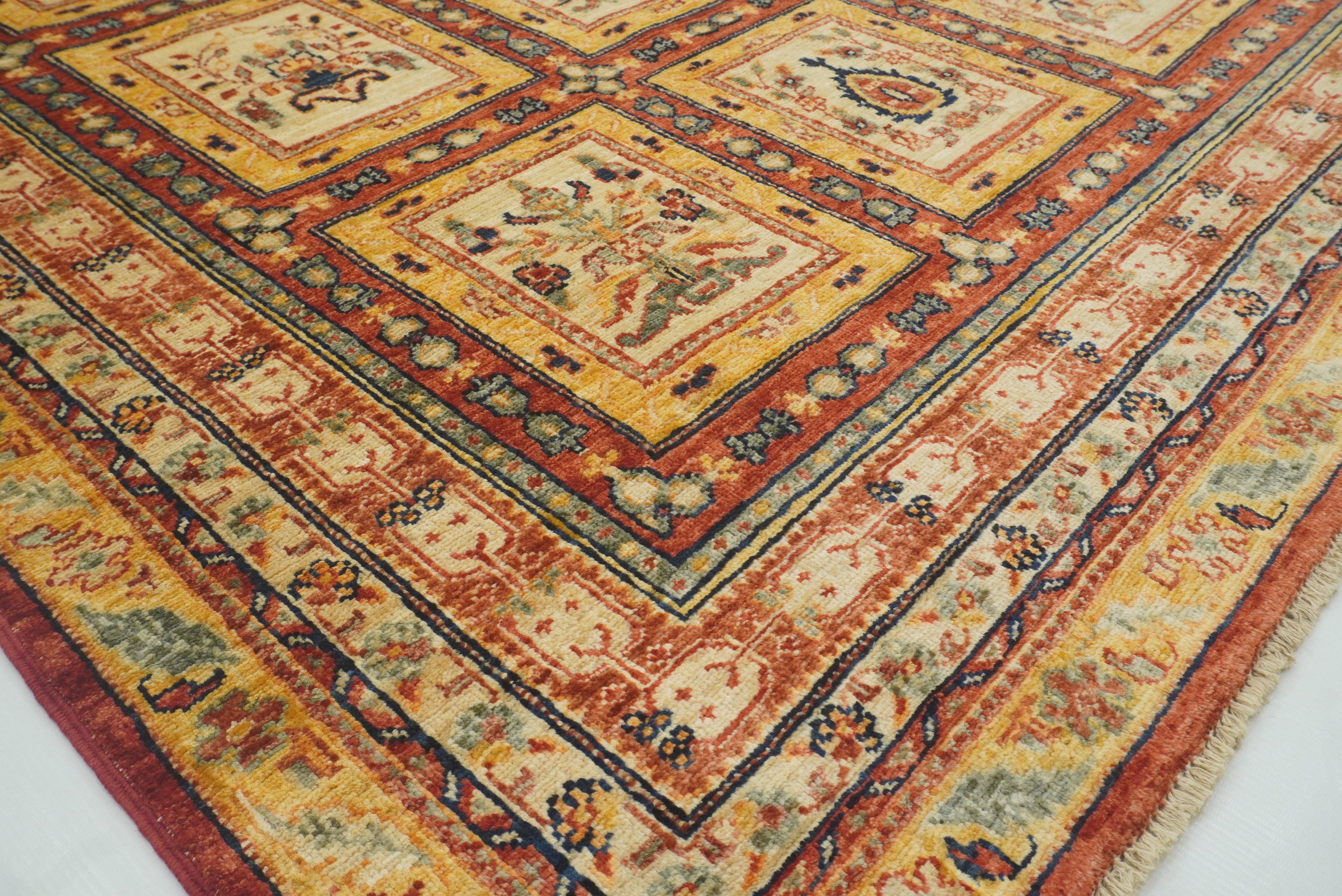 5x7 Red Bakhtiar Afghan Hand-Knotted Oriental Rug - Yildiz Rugs