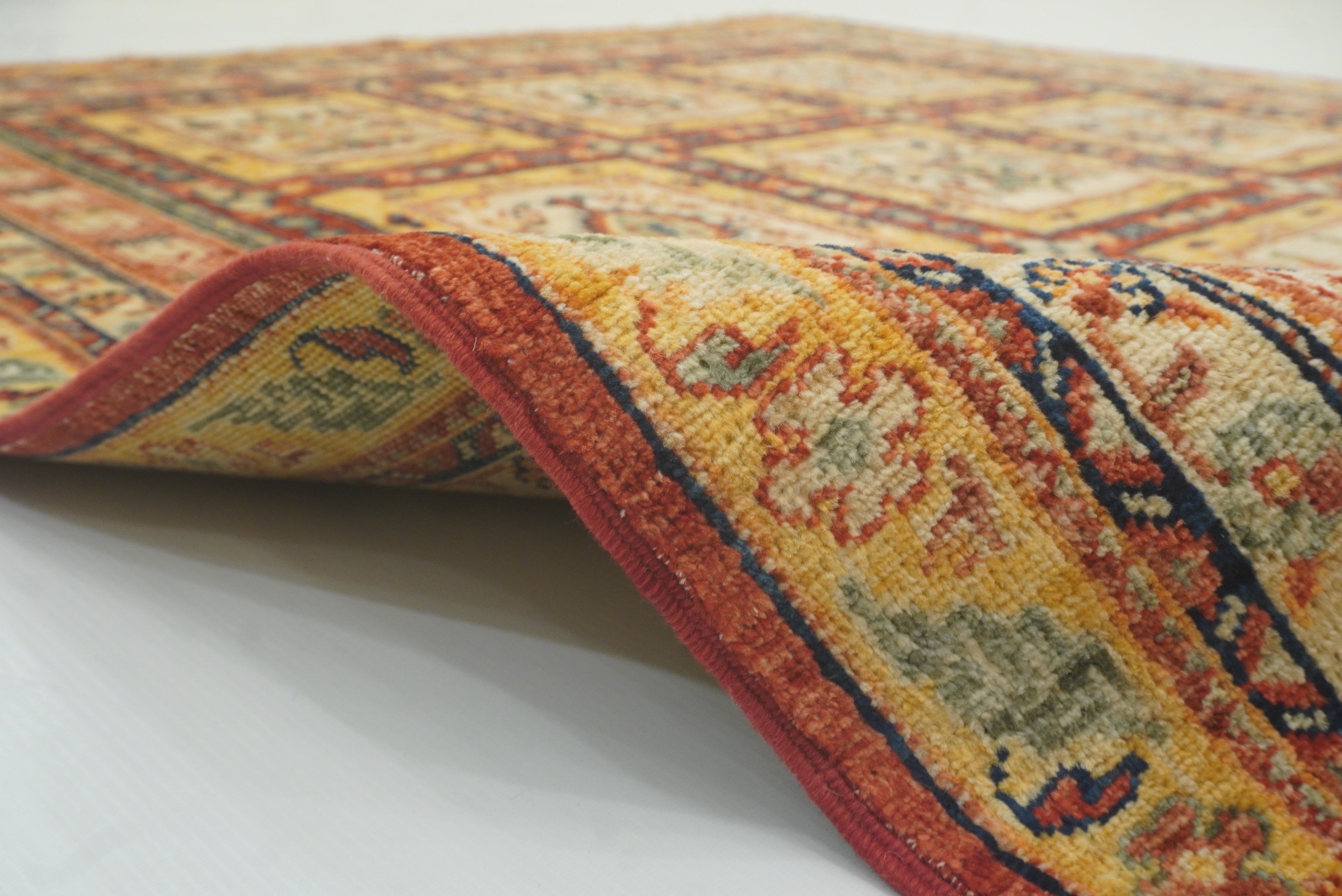 5x7 Red Bakhtiar Afghan Hand-Knotted Oriental Rug - Yildiz Rugs