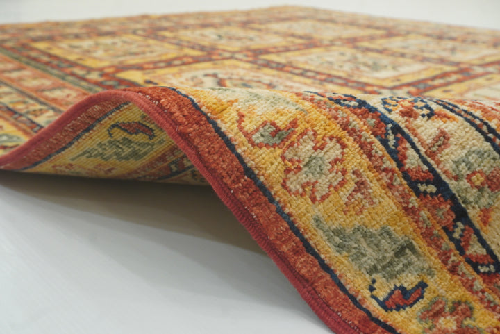 5x7 Red Bakhtiar Afghan Hand-Knotted Oriental Rug - Yildiz Rugs