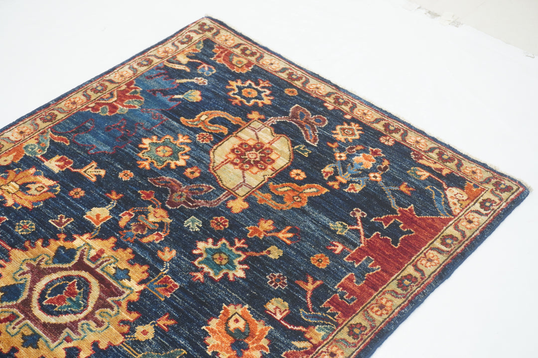 14 Ft Navy Blue Bidjar Afghan hand knotted Long Oriental Runner Rug - Yildiz Rugs