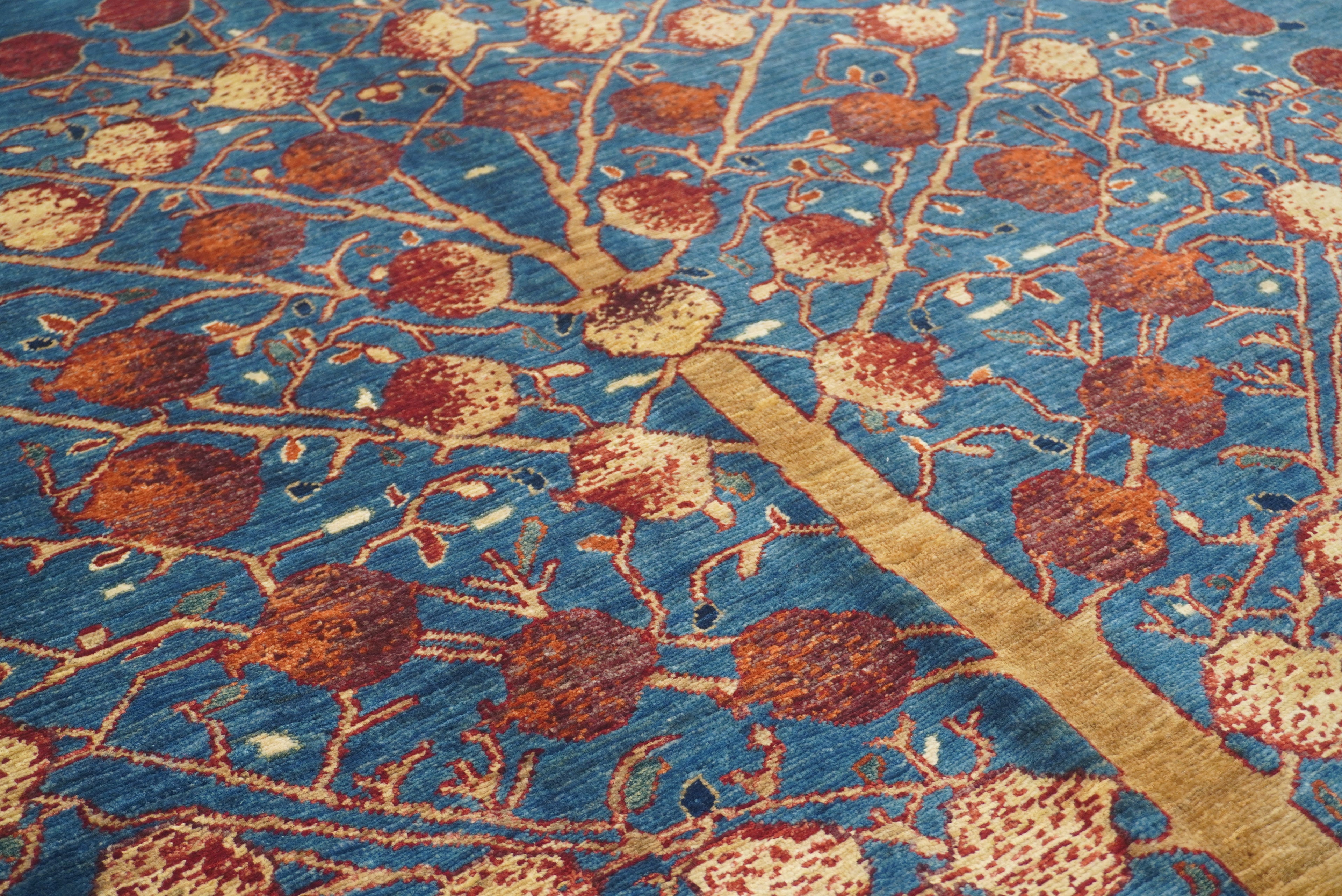 7x10 Navy Blue Gabbeh Hand Knotted Wool Rug - Yildiz Rugs