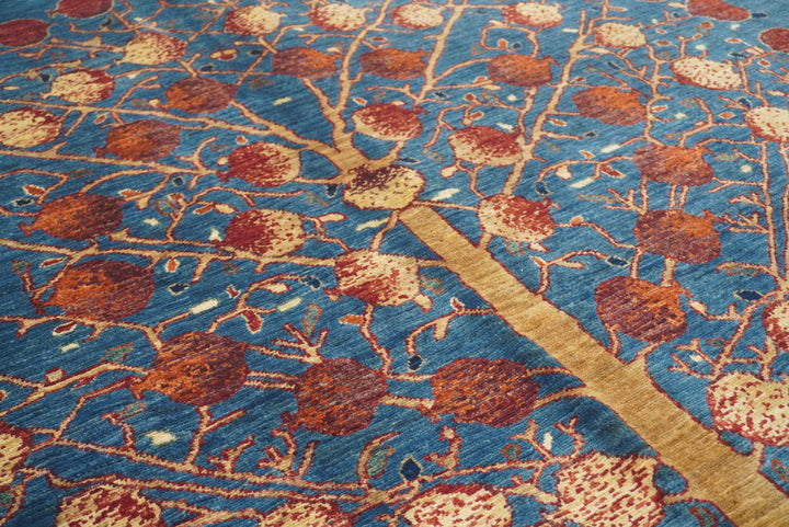 7x10 Navy Blue Gabbeh Hand Knotted Wool Rug - Yildiz Rugs