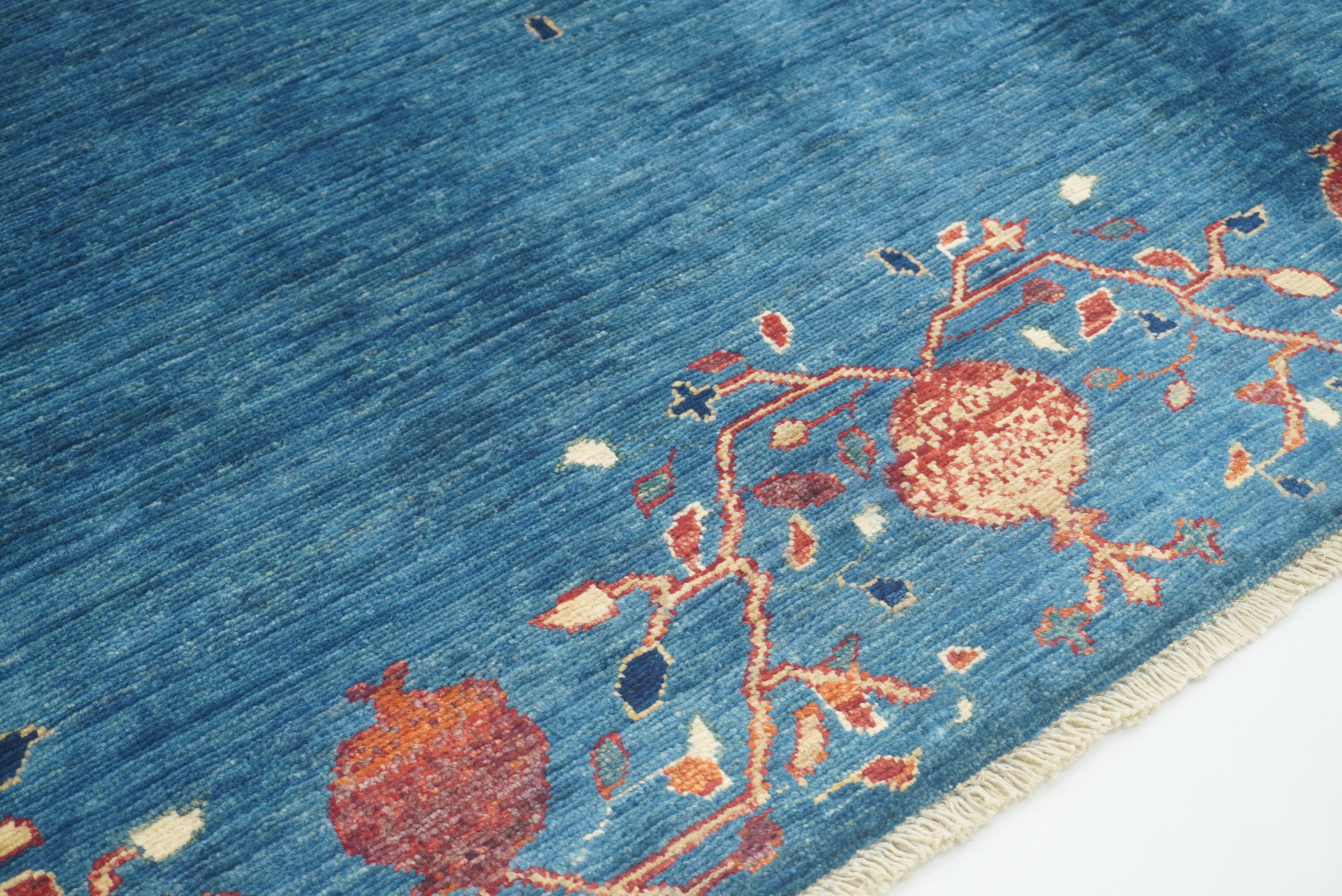 7x10 Navy Blue Gabbeh Hand Knotted Wool Rug - Yildiz Rugs