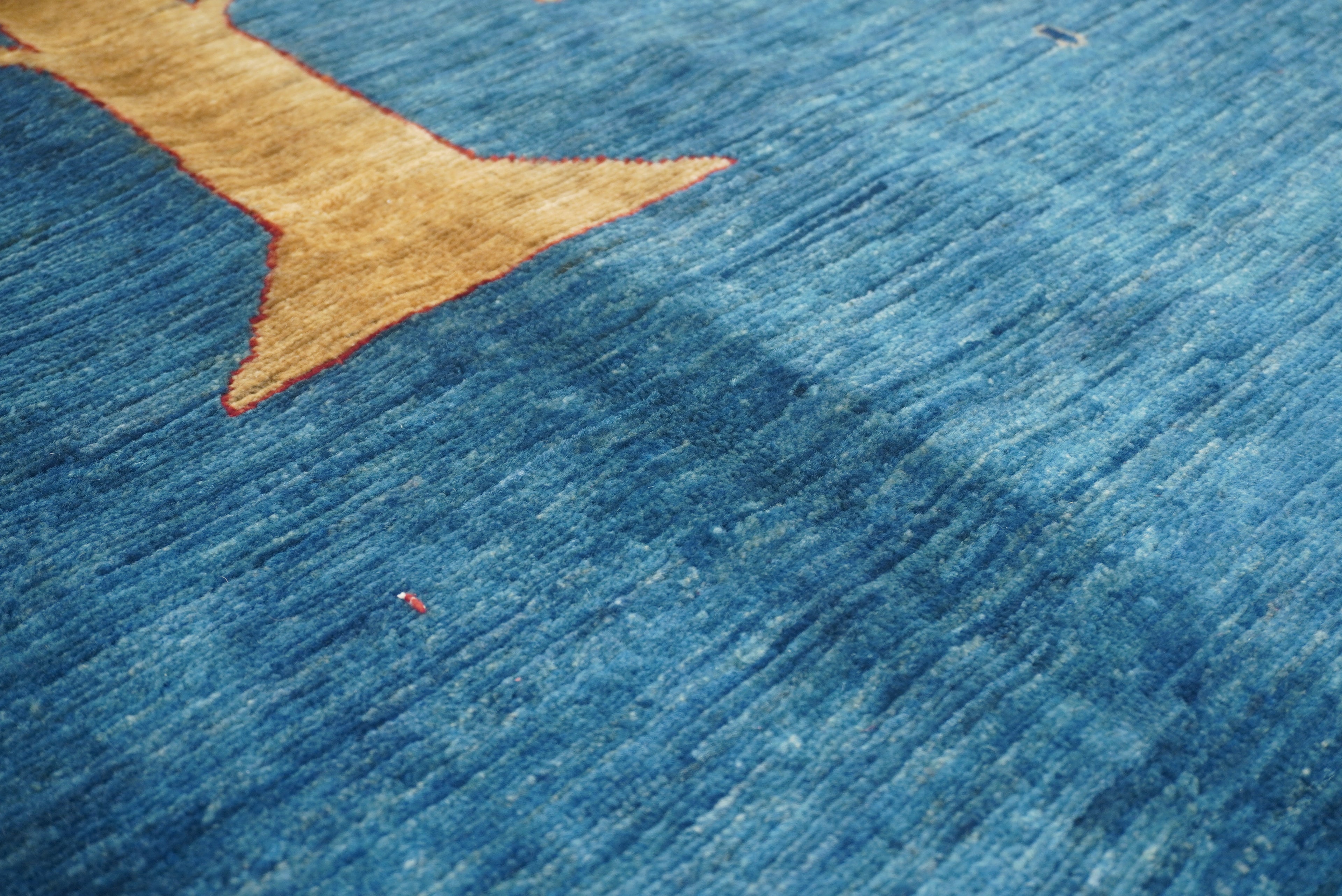 7x10 Navy Blue Gabbeh Hand Knotted Wool Rug - Yildiz Rugs