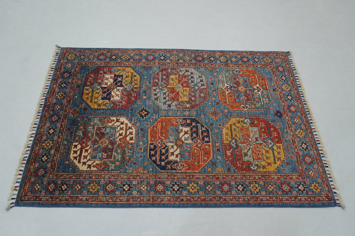 3x5 Blue Ersari Afghan Hand knotted Oriental Rug