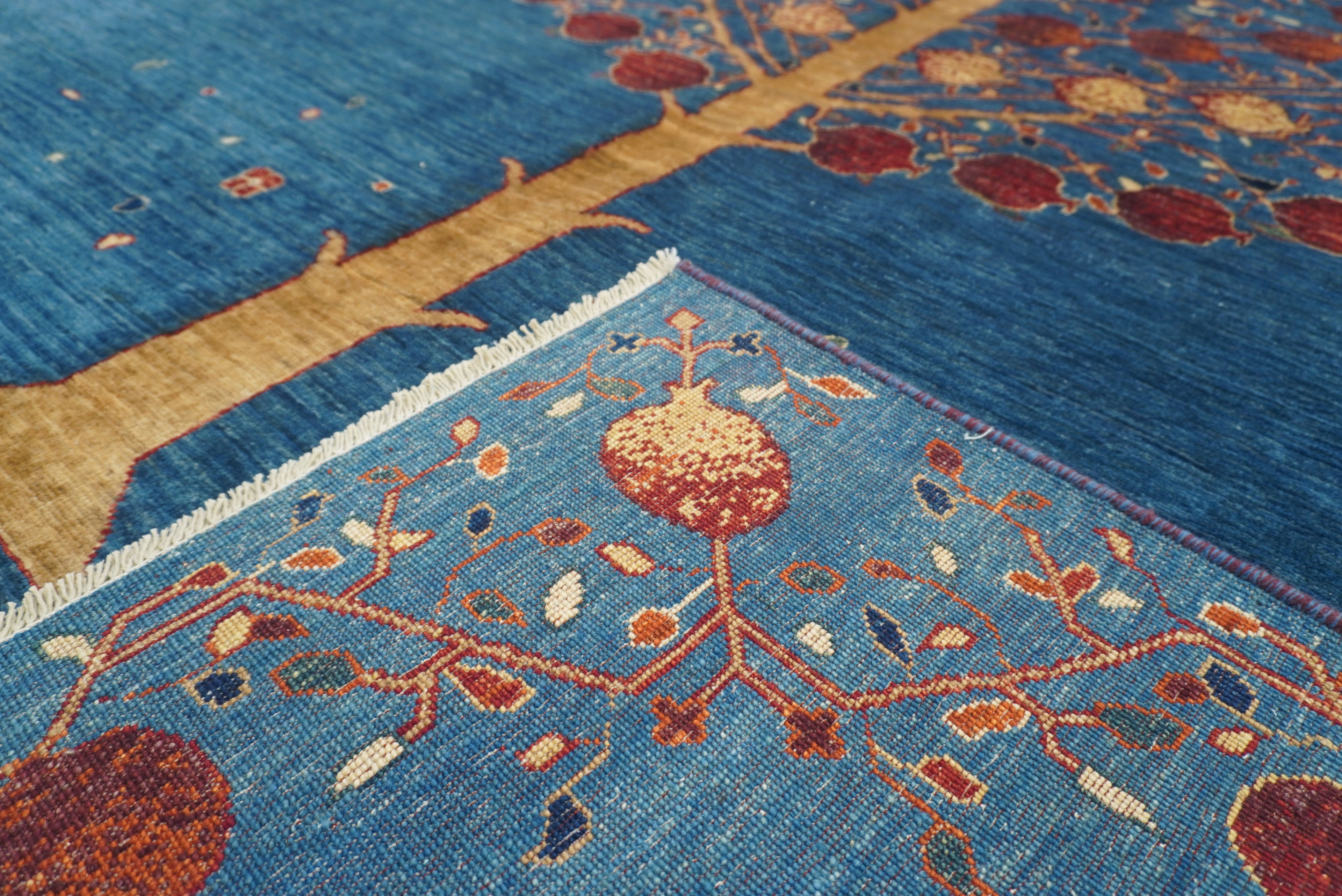 7x10 Navy Blue Gabbeh Hand Knotted Wool Rug - Yildiz Rugs