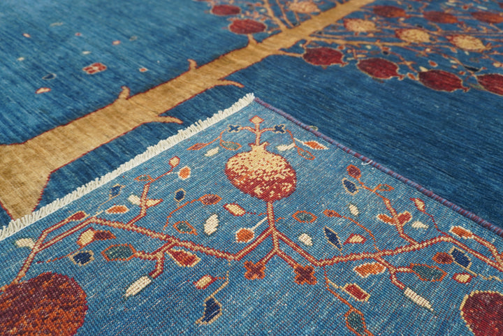 7x10 Navy Blue Gabbeh Hand Knotted Wool Rug - Yildiz Rugs
