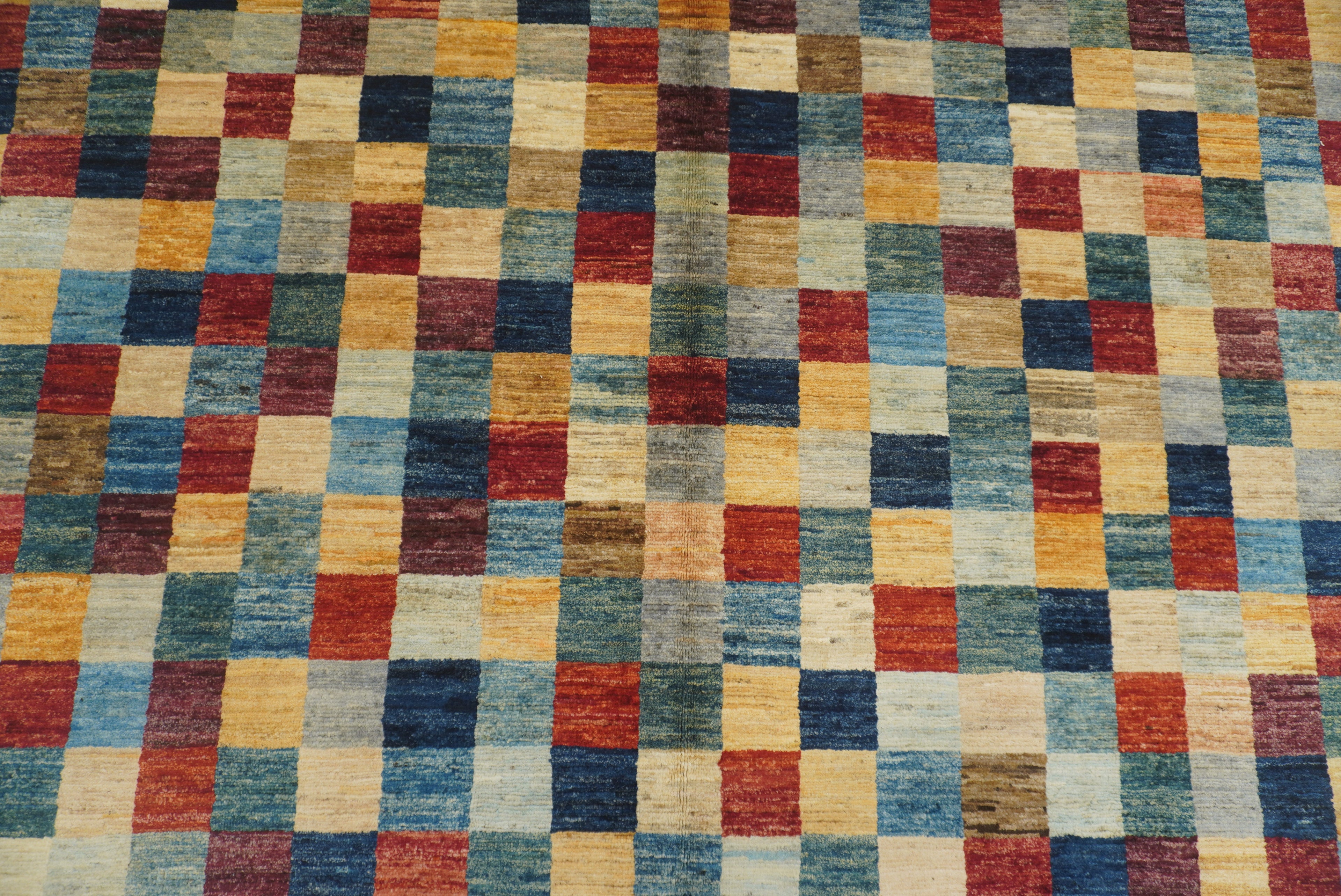 6'4"x9'6" Checkered Gabbeh Hand-Knotted Afghan Rug - Yildiz Rugs
