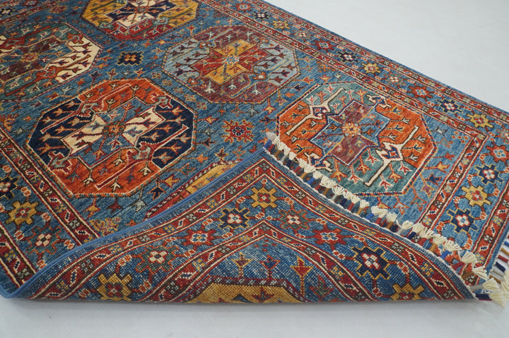 3x5 Blue Ersari Afghan Hand knotted Oriental Rug