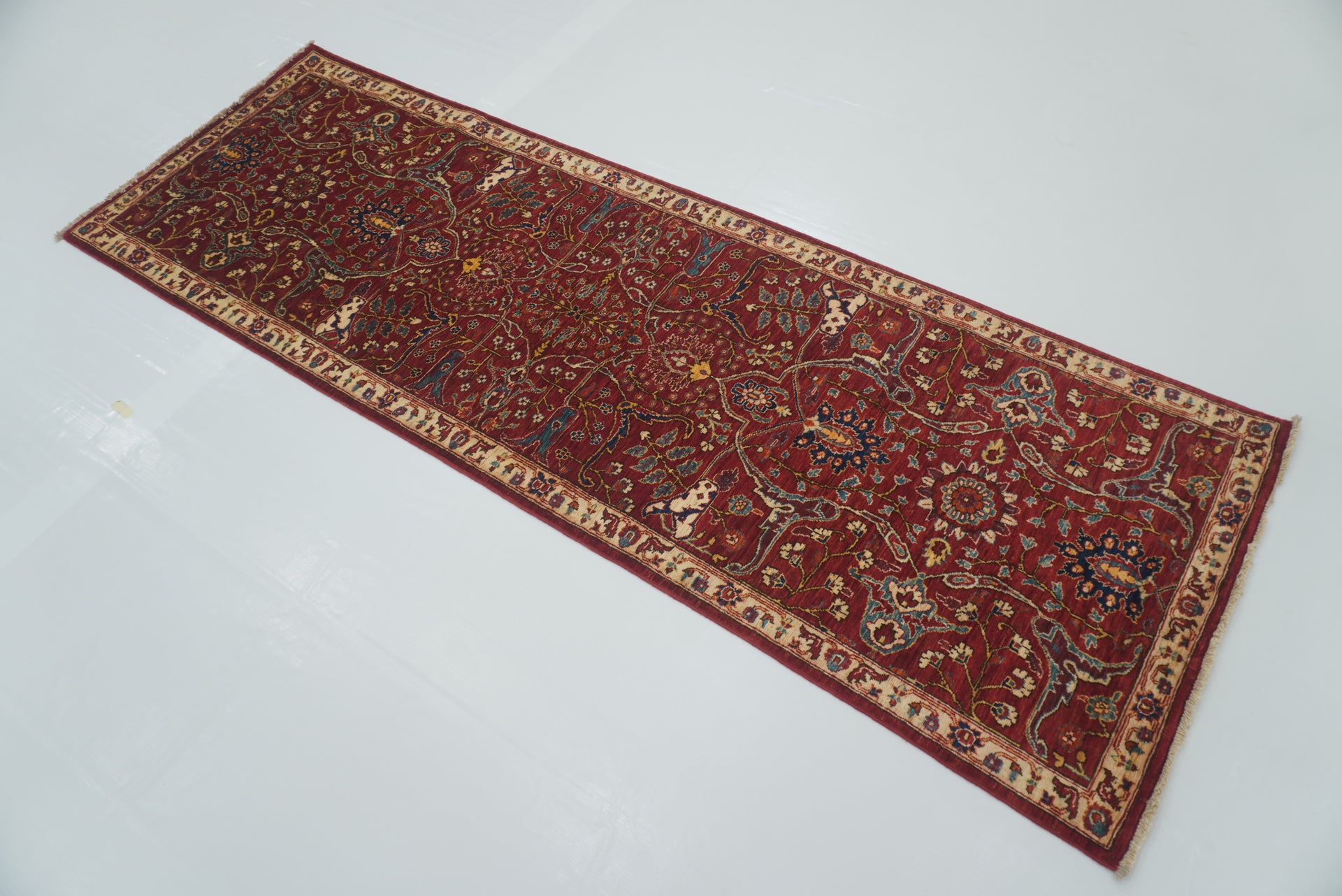 2'7"x7'11" Red Bidjar Afghan Hand-Knotted Runner Rug