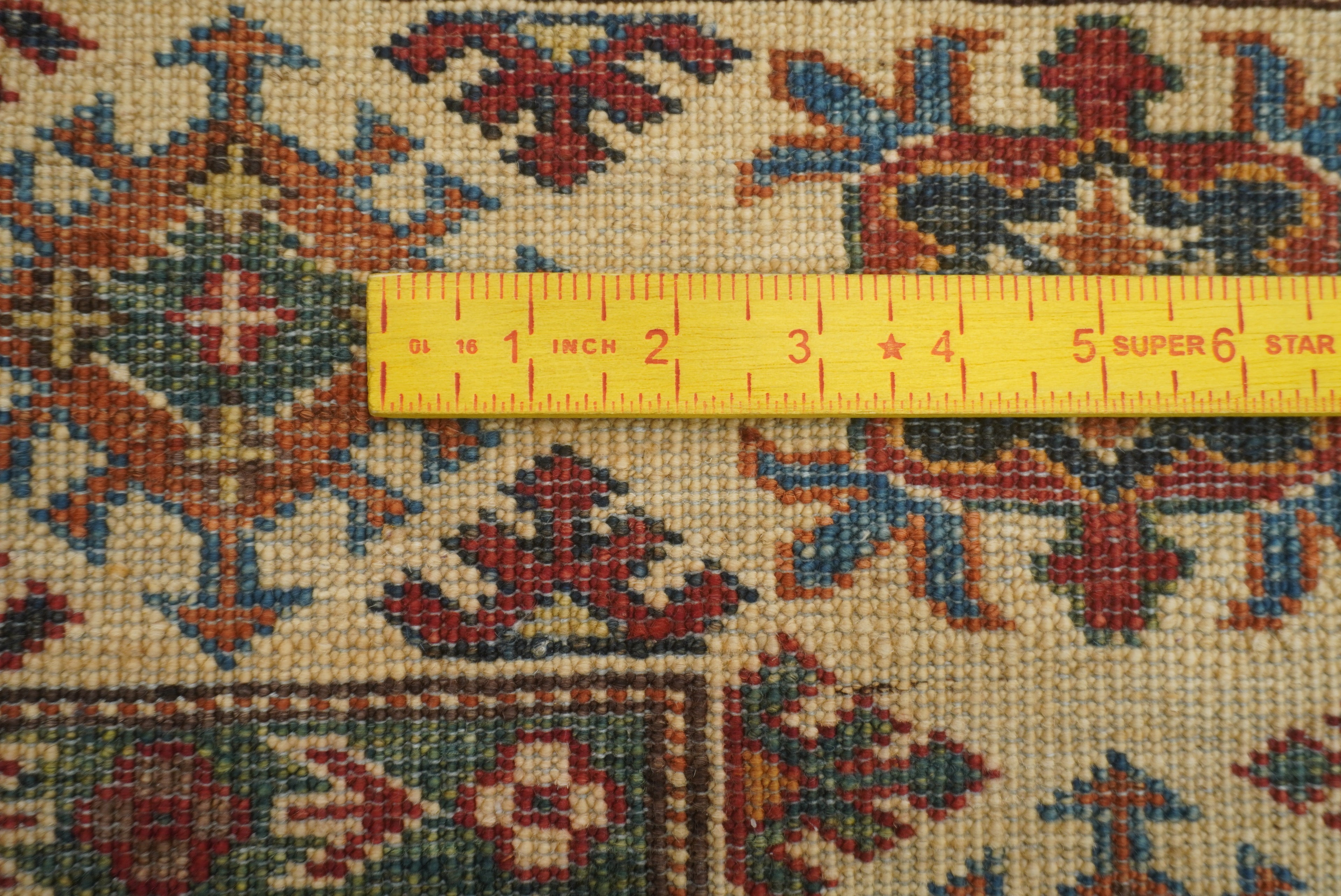 6x9 Blue Kazak Afghan Hand-Knotted Oriental Rug - Yildiz Rugs