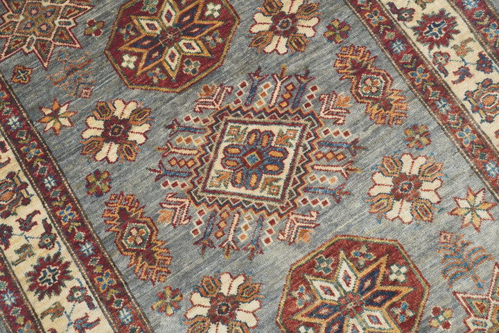 3x5 Gray Kazak Afghan Hand-knotted Rug - Yildiz Rugs