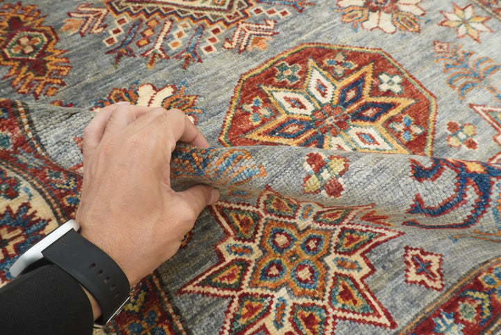 3x5 Gray Kazak Afghan Hand-knotted Rug - Yildiz Rugs