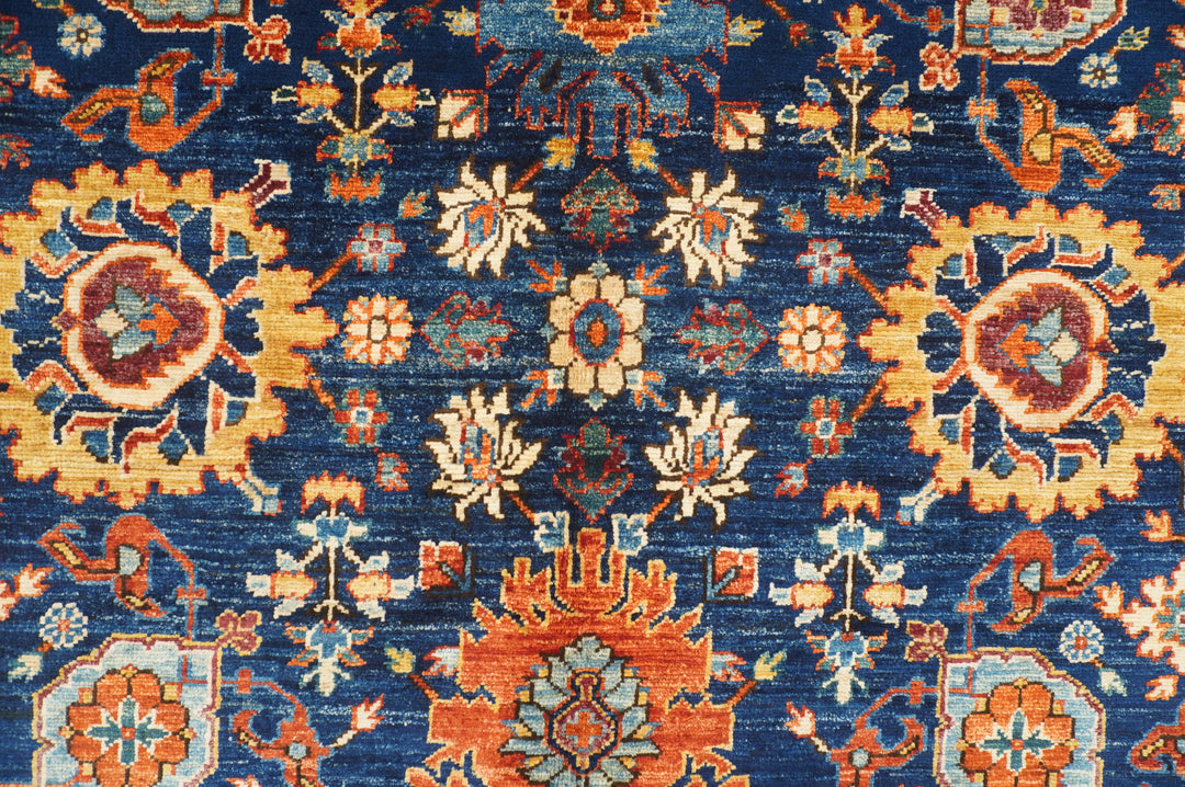 5 x 5 Navy Blue Bidjar Afghan Hand knotted Square Oriental Rug