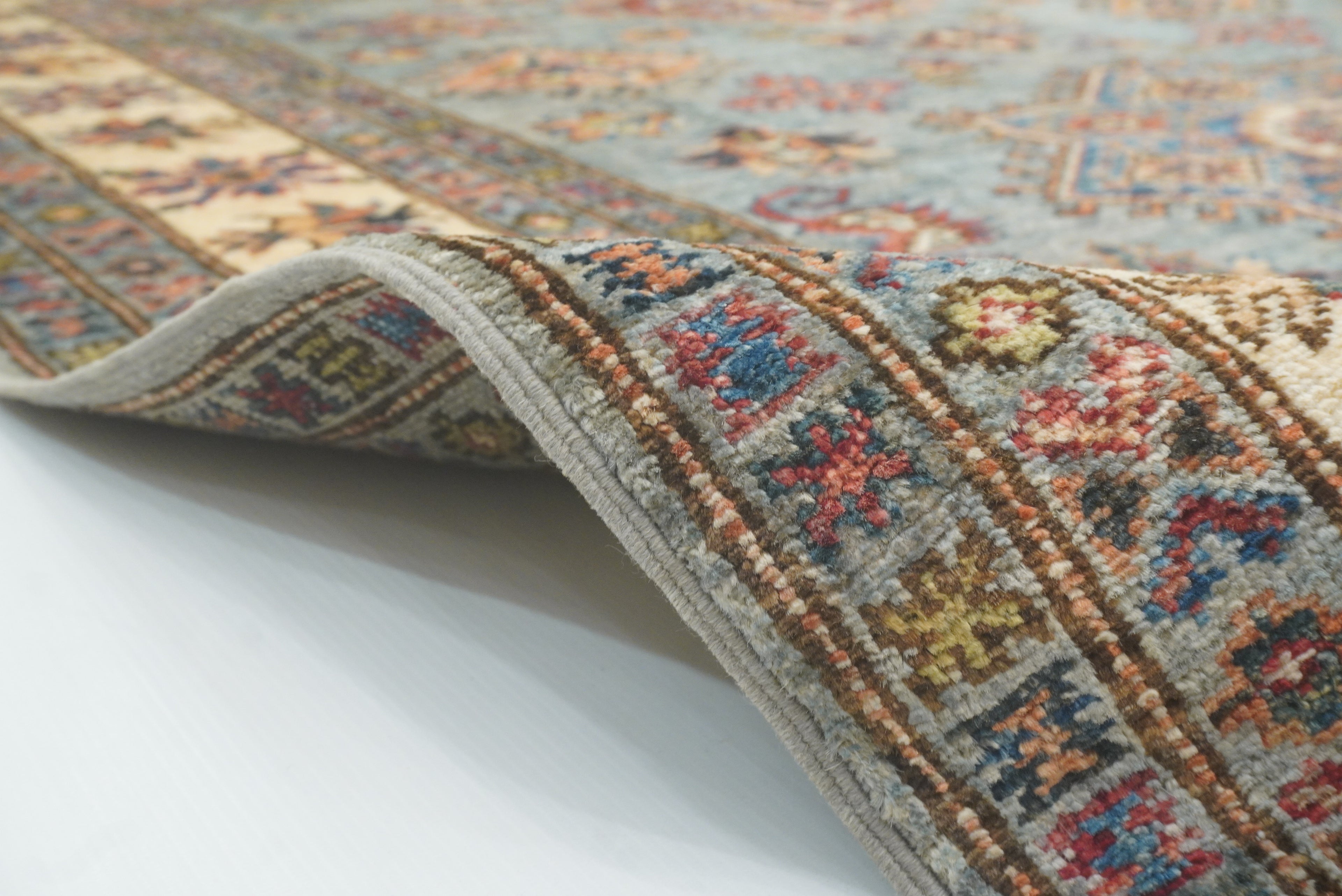 5x7 Gray Kazak Hand Knotted Afghan Rug - Yildiz Rugs