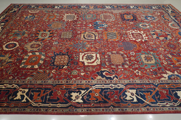 11x17 Red Bidjar Afghan Hand Knotted Oriental Rug