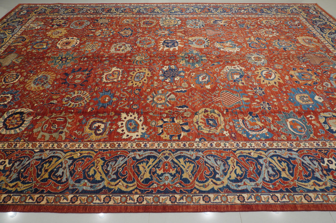 12x18 Red Bidjar Afghan Hand knotted Oriental Rug