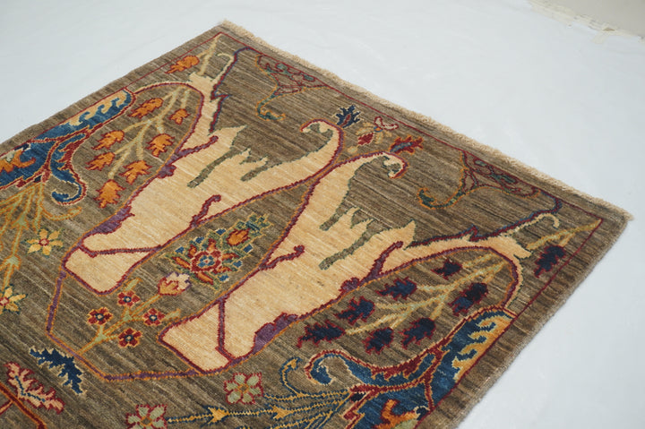 3 x 13 ft Gray Bidjar Afghan Hand knotted Oriental Runner Rug - Yildiz Rugs