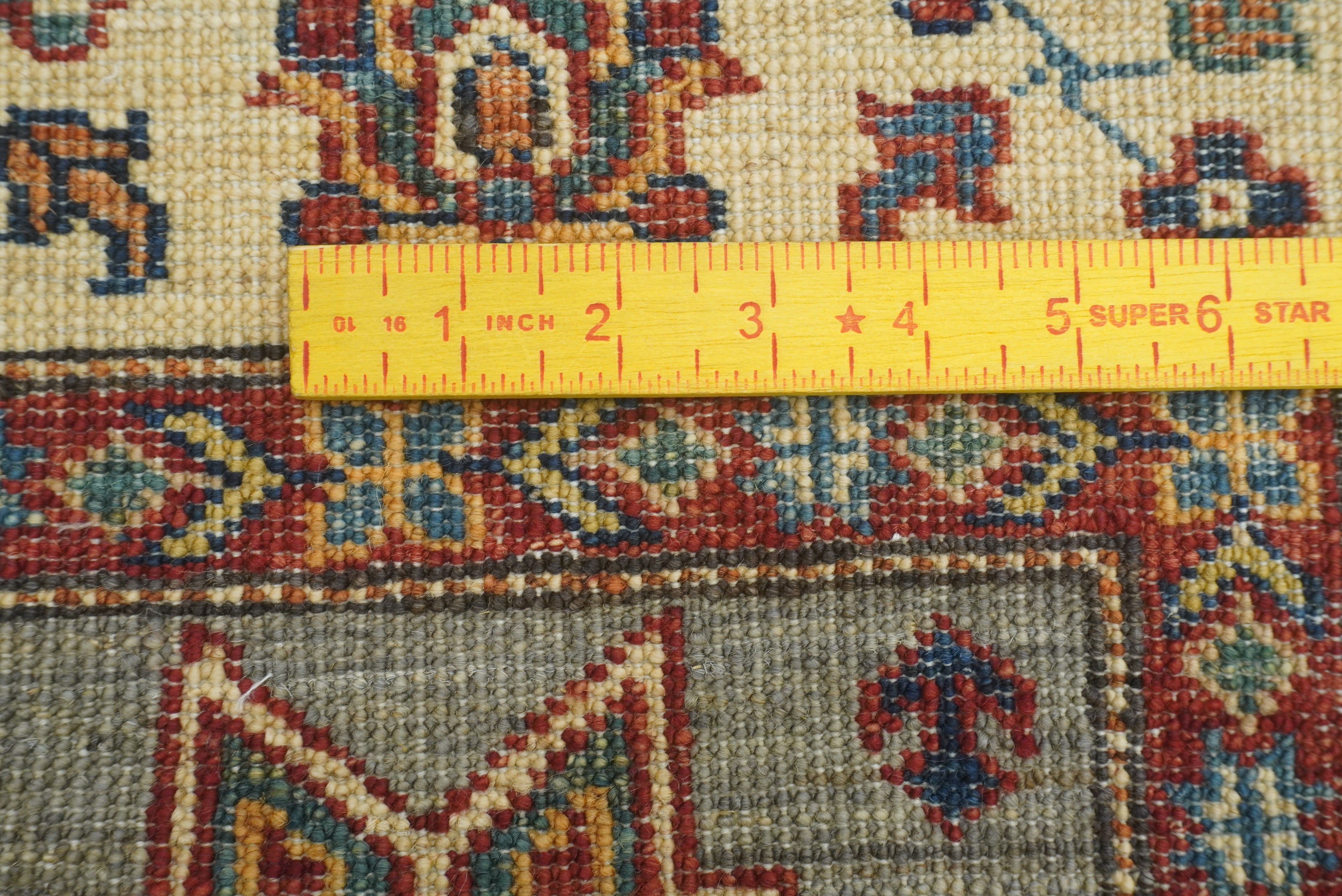 3x5 Gray Kazak Afghan Hand-knotted Rug - Yildiz Rugs