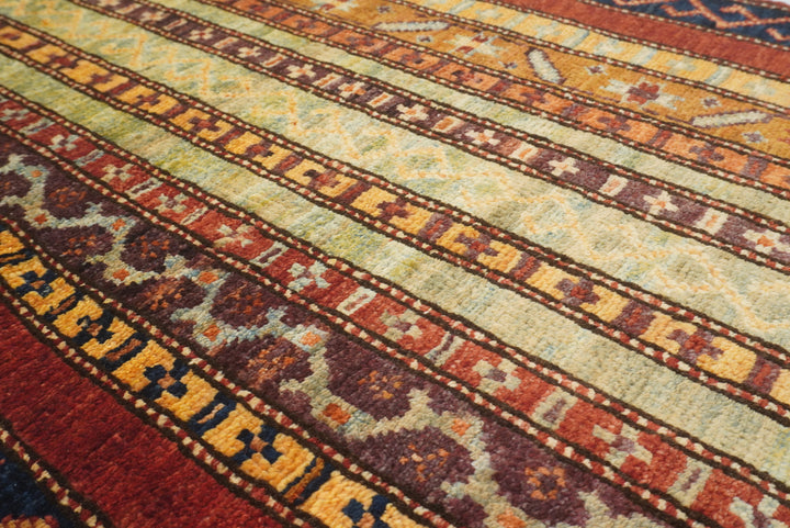 2x5 Red Shaal Turkish Hand knotted Wool Runner Rug - Yildiz Rugs