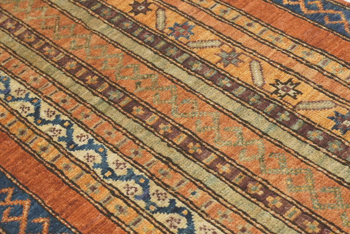 2x5 Orange Turkish Hand knotted Wool Runner Rug - Yildiz Rugs