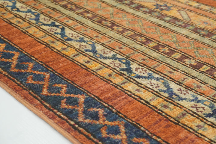 2x5 Orange Turkish Hand knotted Wool Runner Rug - Yildiz Rugs