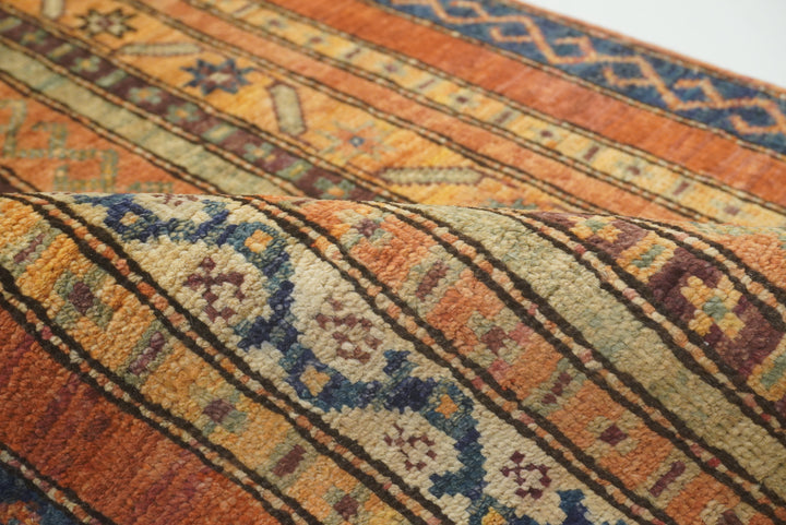 2x5 Orange Turkish Hand knotted Wool Runner Rug - Yildiz Rugs