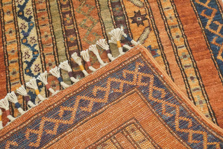 2x5 Orange Turkish Hand knotted Wool Runner Rug - Yildiz Rugs