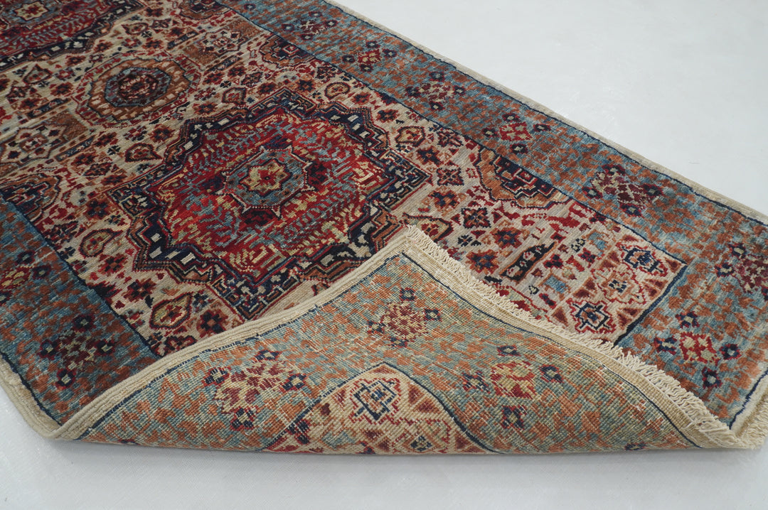 5 ft Gray Mamluk Turkish Hand knotted Runner Rug