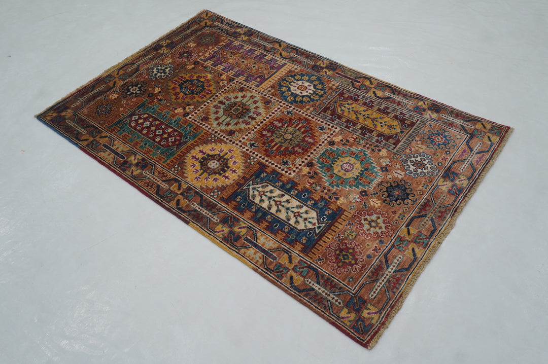 3x5 Brown Baluch Tribal Afghan Rug