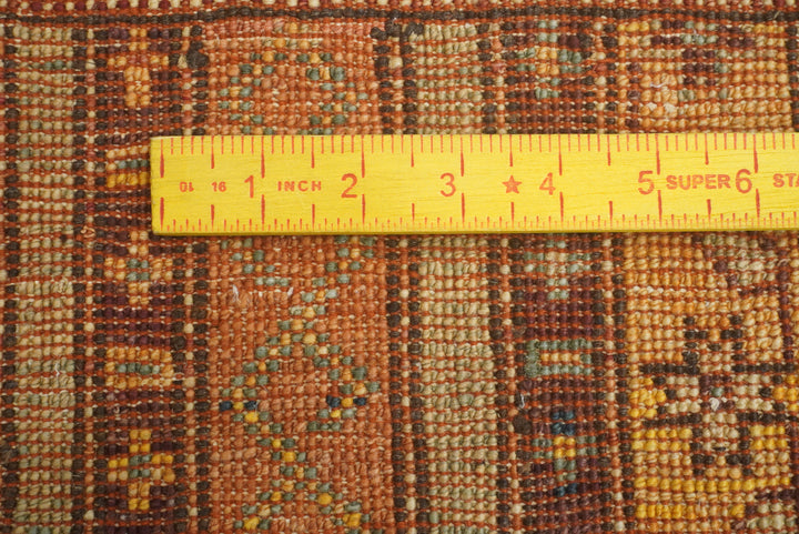 2x5 Orange Turkish Hand knotted Wool Runner Rug - Yildiz Rugs