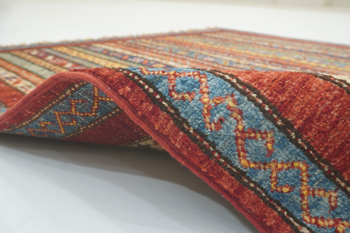 4x6 Red Shawl Hand Knotted Tribal Wool Rug - Yildiz Rugs