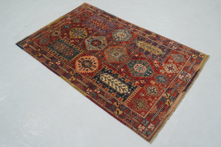 3x5 Red Baluch Tribal Afghan Hand knotted Rug