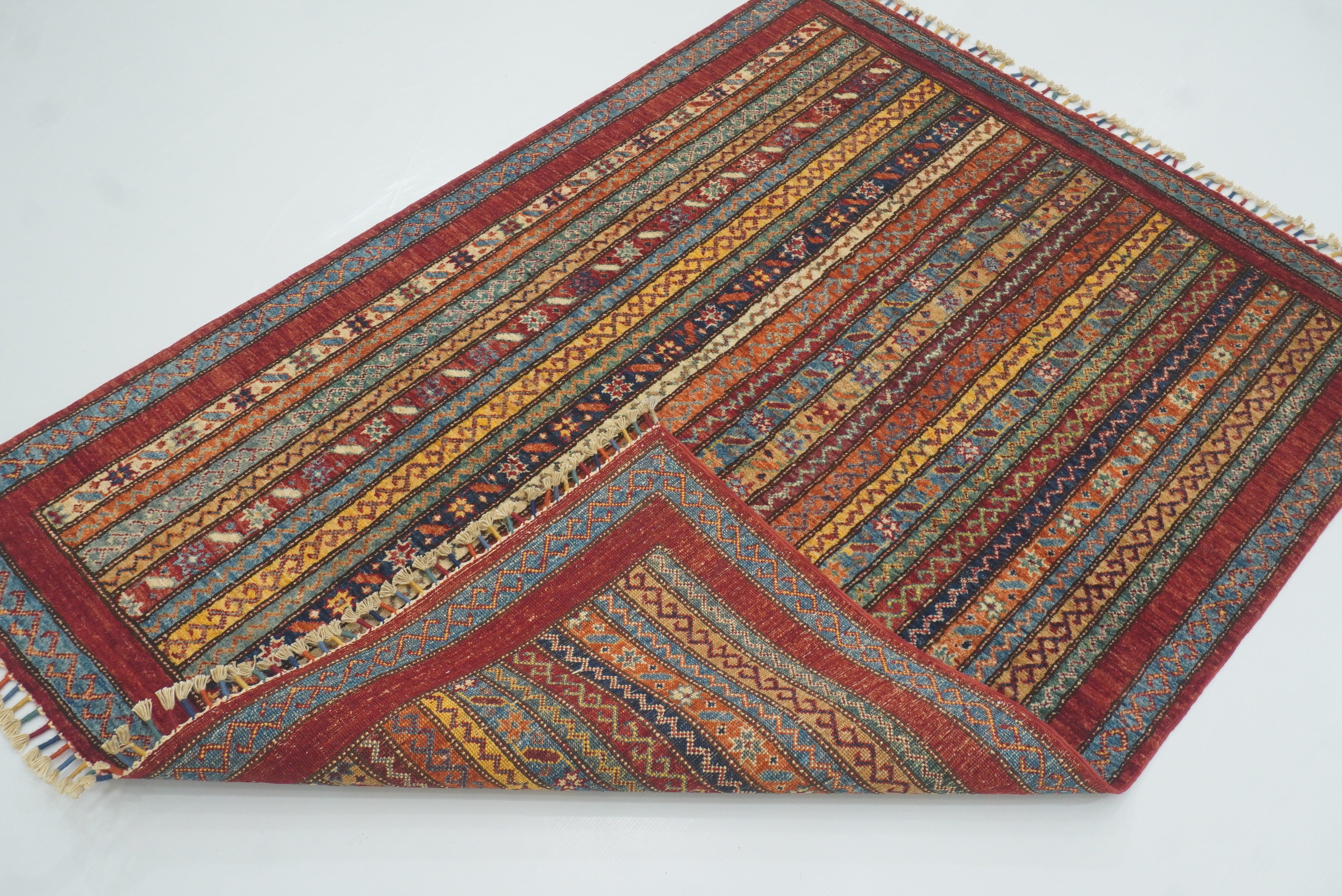 4x6 Red Shawl Hand Knotted Tribal Wool Rug - Yildiz Rugs