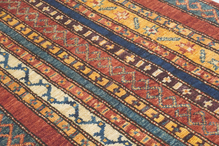 2x5 Red Shaal Turkish Hand knotted Wool Runner Rug - Yildiz Rugs