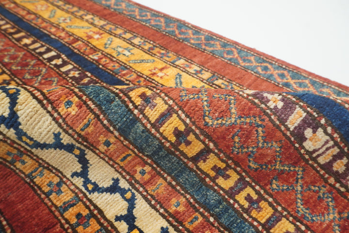 2x5 Red Shaal Turkish Hand knotted Wool Runner Rug - Yildiz Rugs