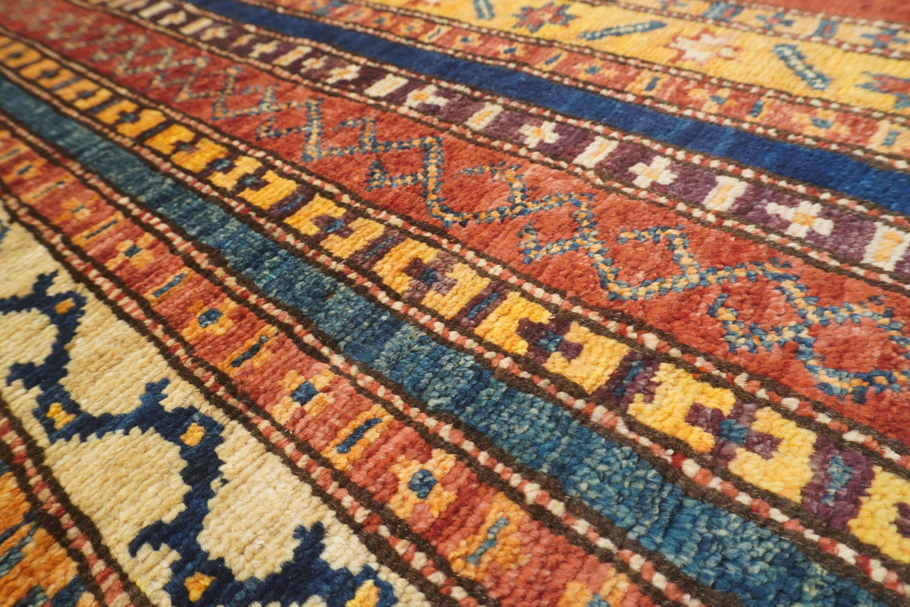 2x5 Red Shaal Turkish Hand knotted Wool Runner Rug - Yildiz Rugs