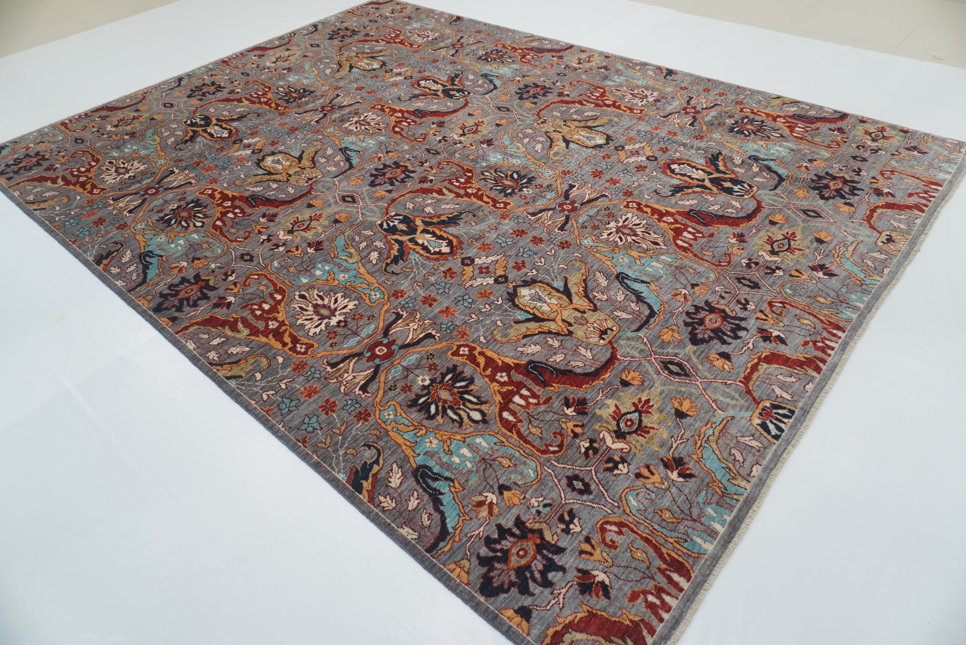 9x12 Gray Bidjar Afghan Hand-Knotted Oriental Rug