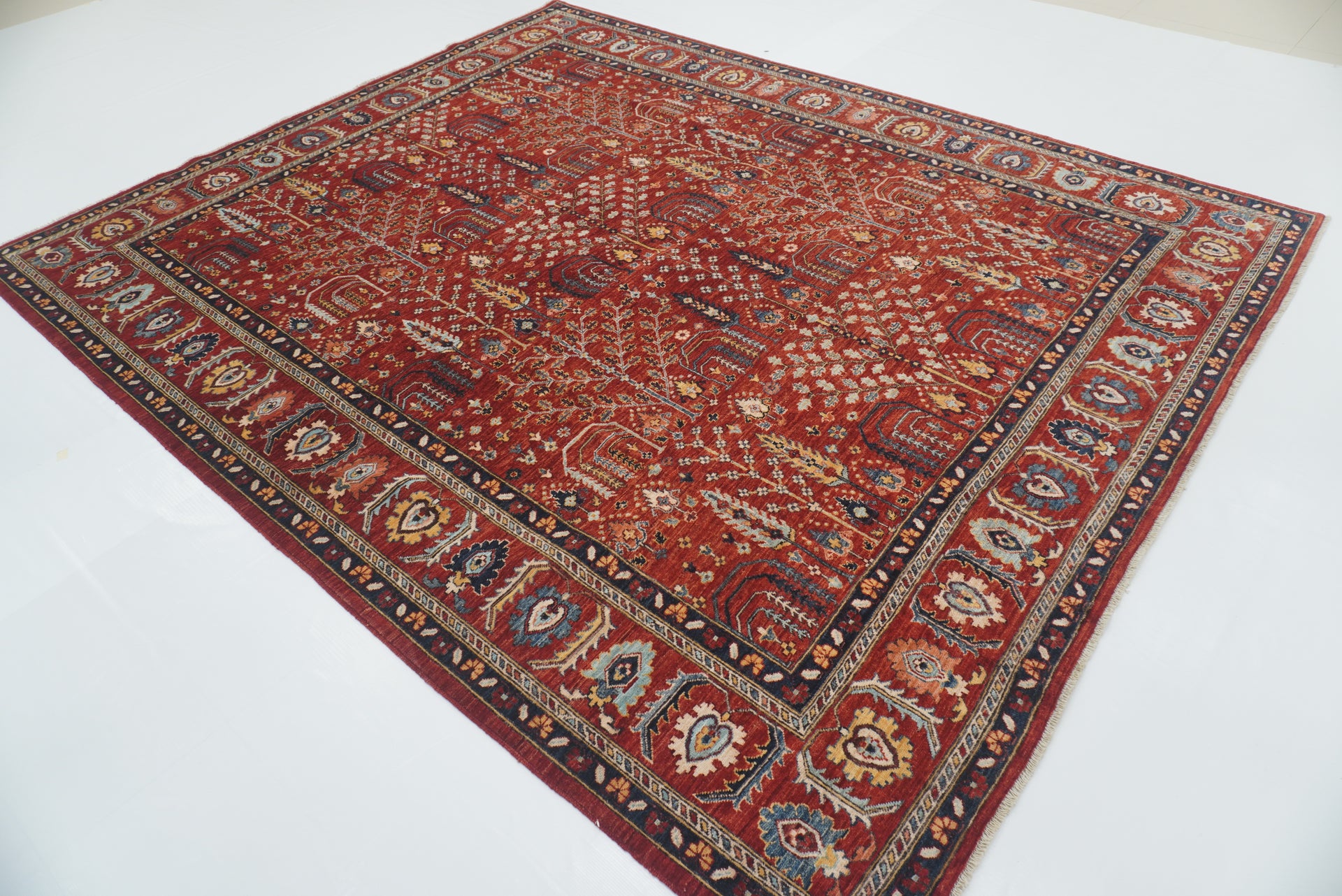 8x10 Red Bakhshaish Afghan Hand-Knotted Oriental Rug