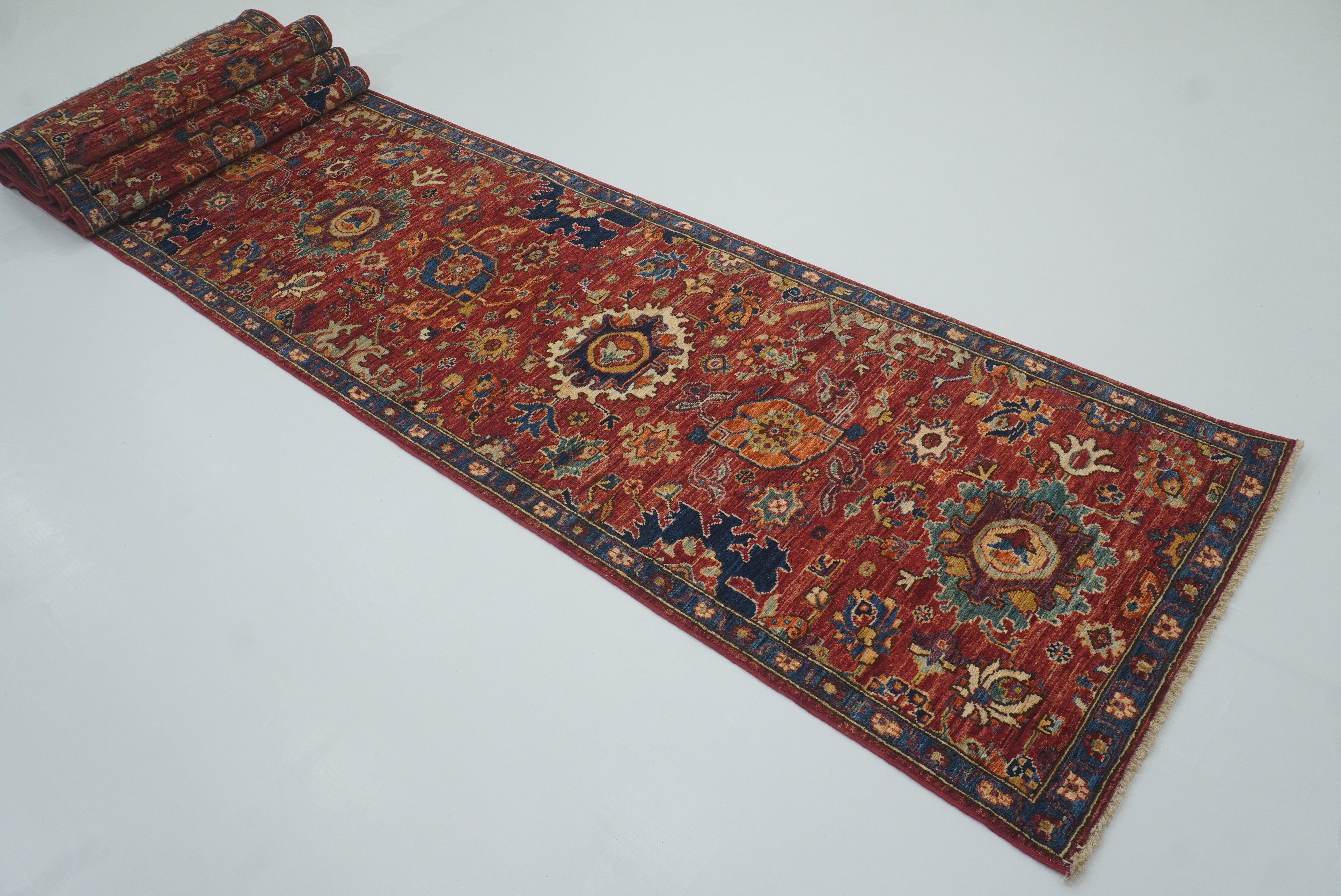 3x18 ft Red Bidjar Afghan Hand knotted Wool Oriental Long Runner Rug - Yildiz Rugs