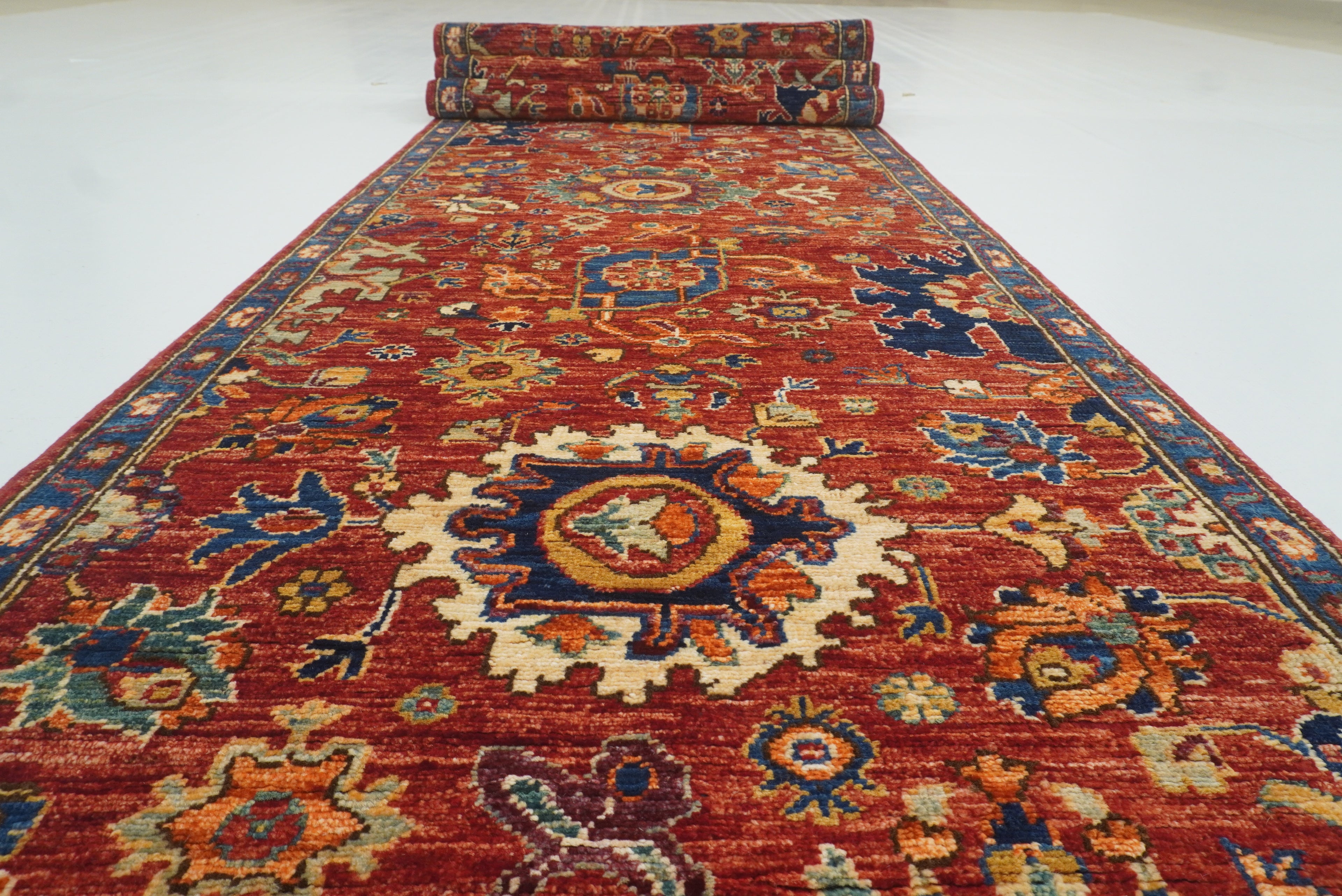 3x18 ft Red Bidjar Afghan Hand knotted Wool Oriental Long Runner Rug - Yildiz Rugs