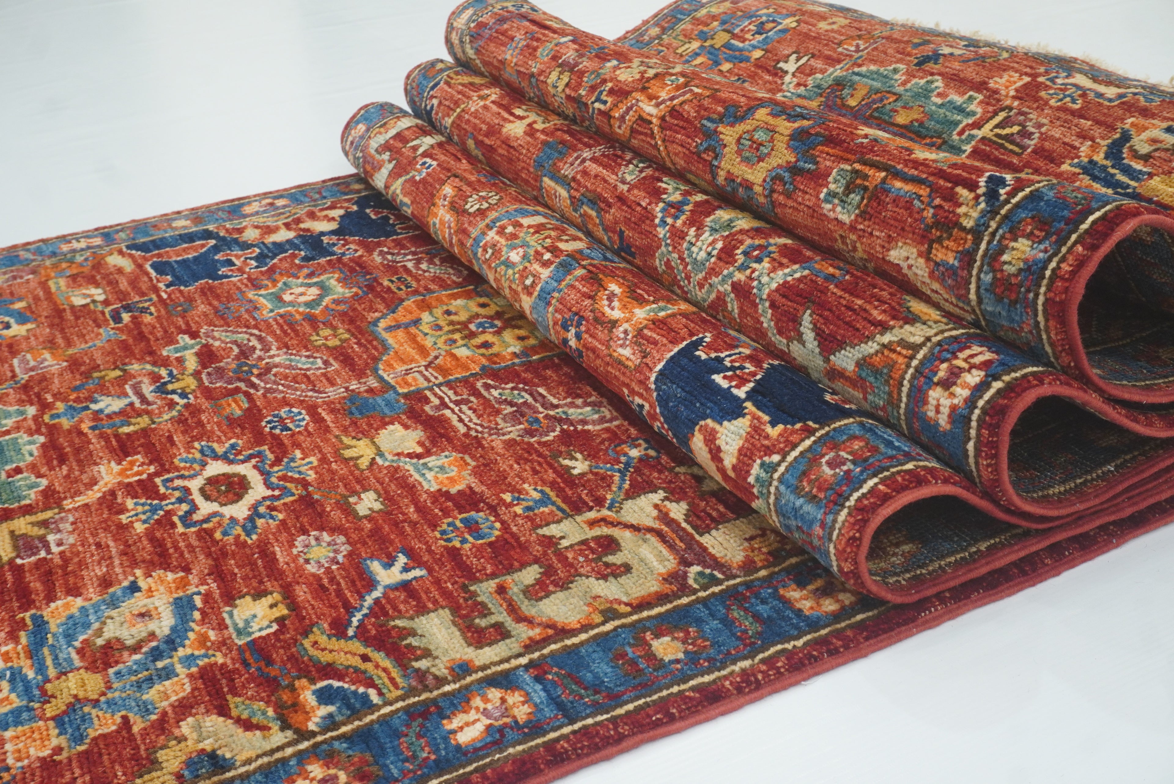 3x18 ft Red Bidjar Afghan Hand knotted Wool Oriental Long Runner Rug - Yildiz Rugs