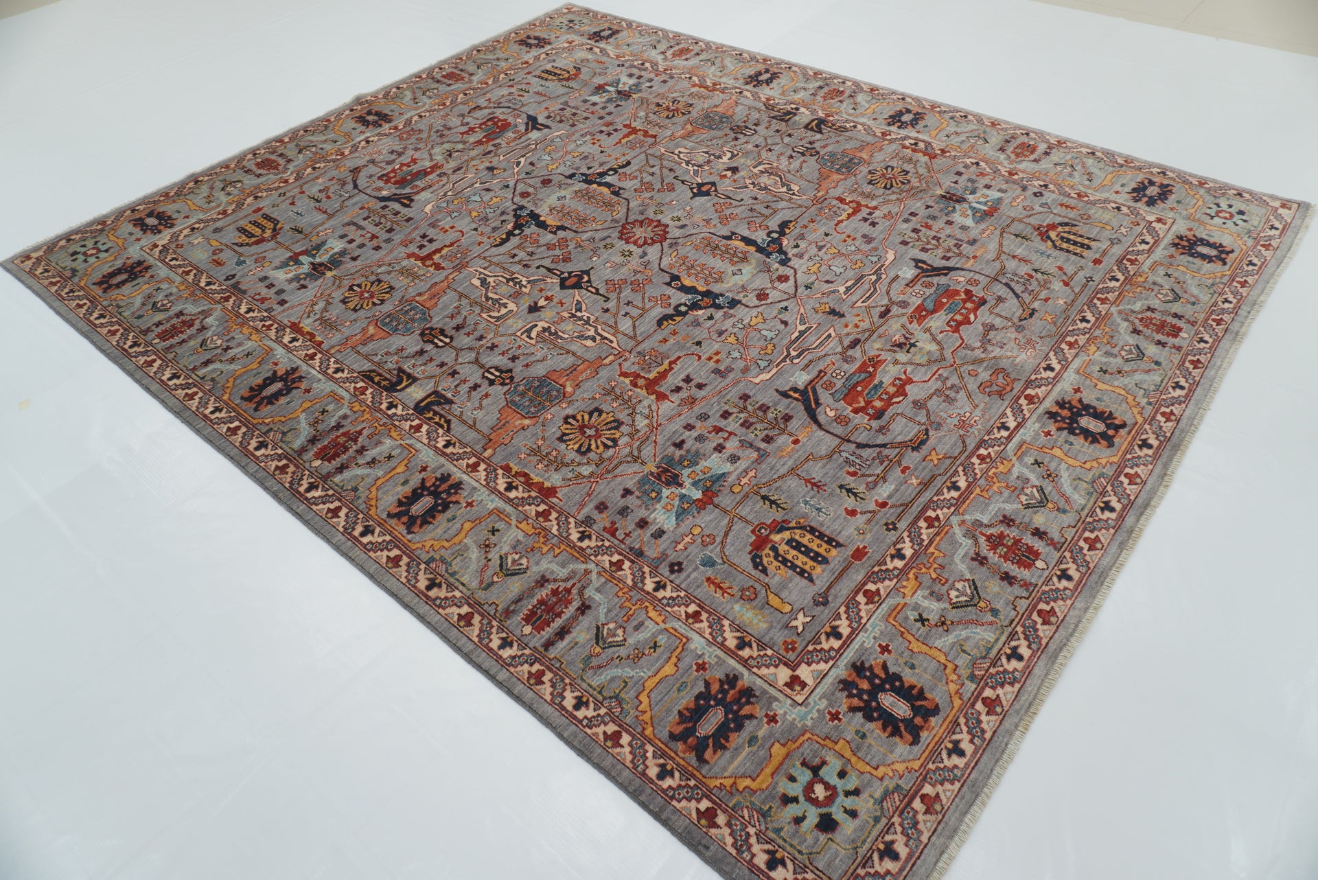 8x10 Gray Bidjar Afghan Hand-Knotted Oriental Rug