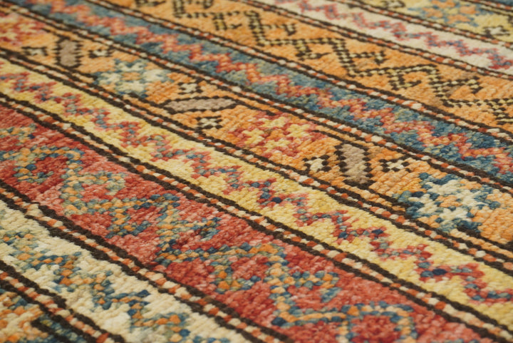 2x5 Orange Turkish Hand knotted Wool Runner Rug - Yildiz Rugs