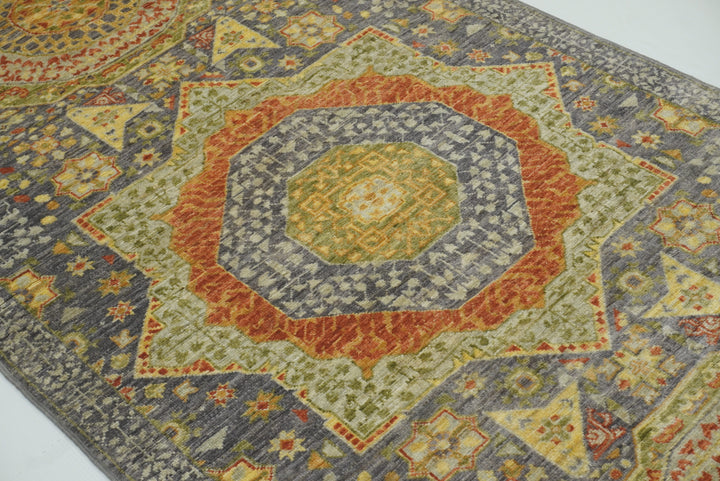 10 ft Gray Mamluk Hand-Knotted Runner Rug - Yildiz Rugs