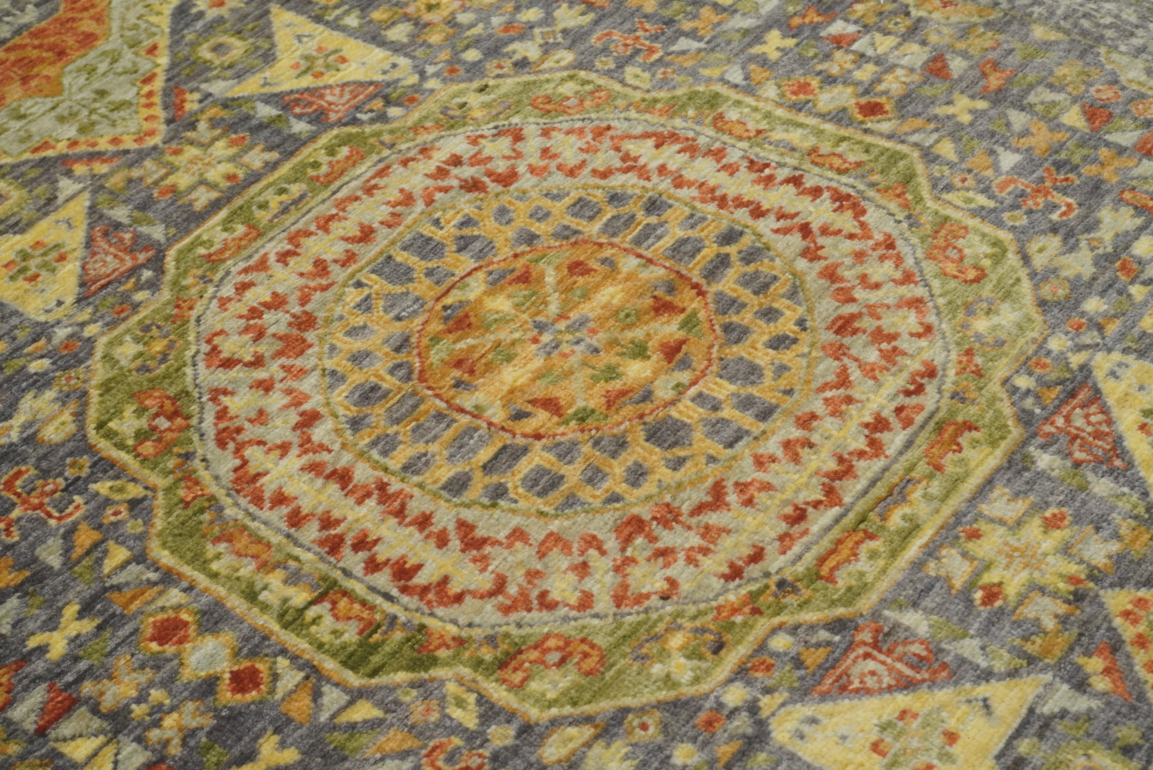 10 ft Gray Mamluk Hand-Knotted Runner Rug - Yildiz Rugs