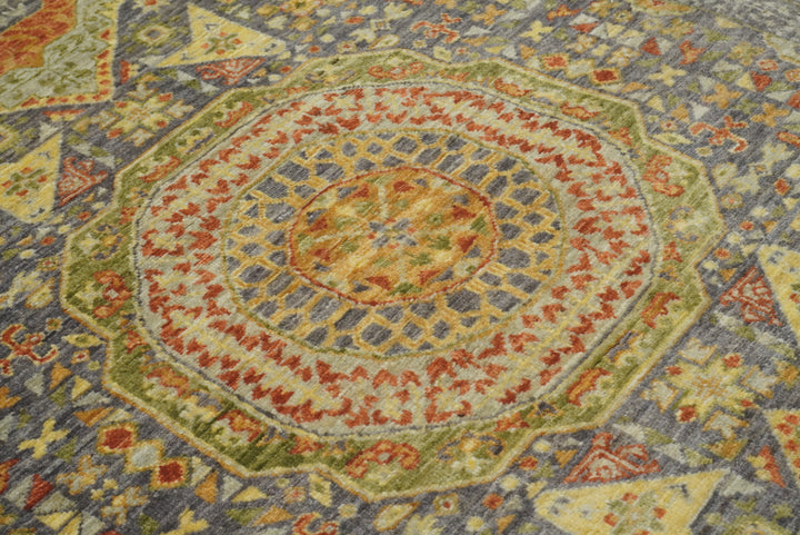 10 ft Gray Mamluk Hand-Knotted Runner Rug - Yildiz Rugs