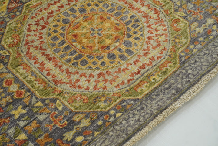 10 ft Gray Mamluk Hand-Knotted Runner Rug - Yildiz Rugs